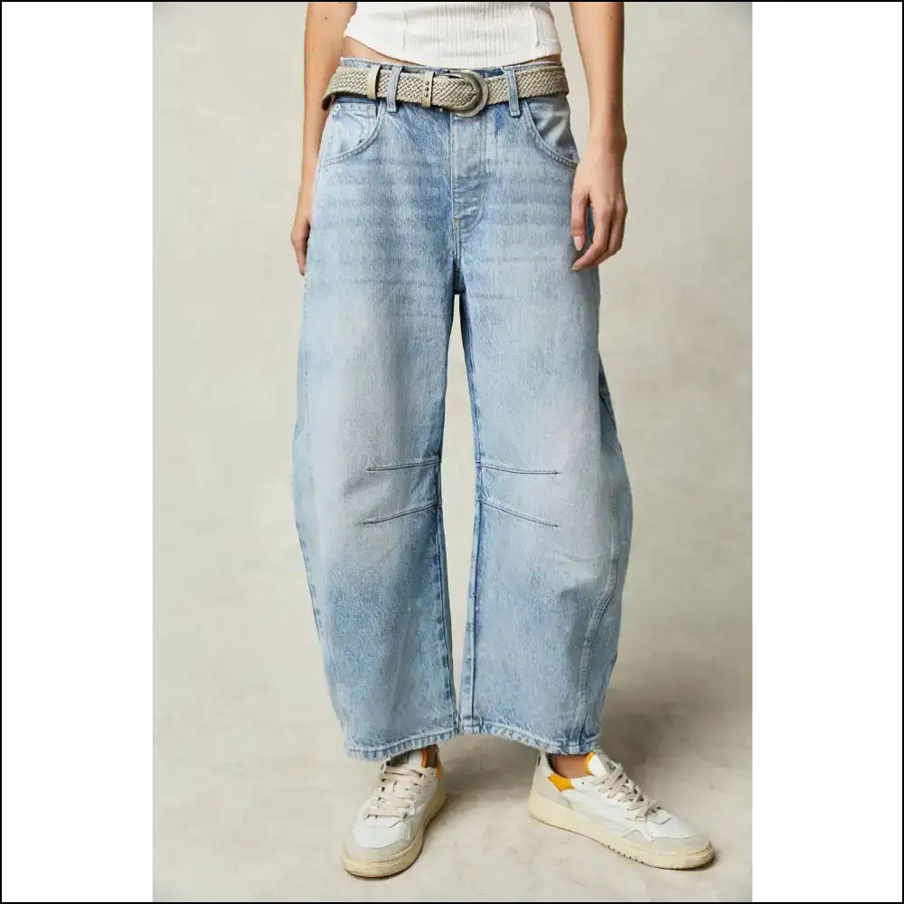 Wide Leg Jeans: Because Life is too Short for Narrow Decisions 😂👖 - Light Blue / l - Jeans on Sale Worldwide Shipping