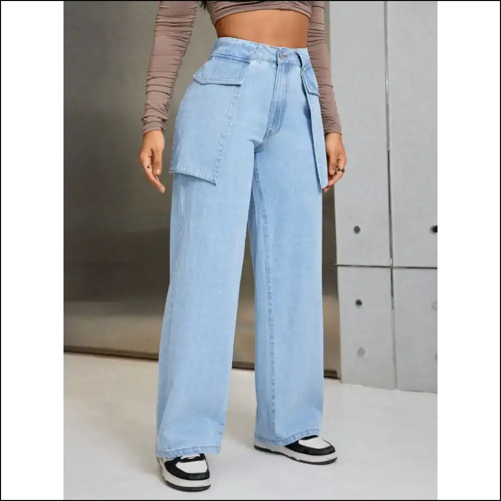 Wide Leg Jeans: Because who Needs a Date when you have Pockets? 😂👖 - Jeans on Sale Worldwide Shipping