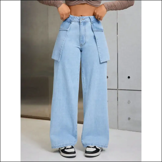 Wide Leg Jeans: Because who Needs a Date when you have Pockets? 😂👖 - Light / Xs - Jeans on Sale Worldwide Shipping