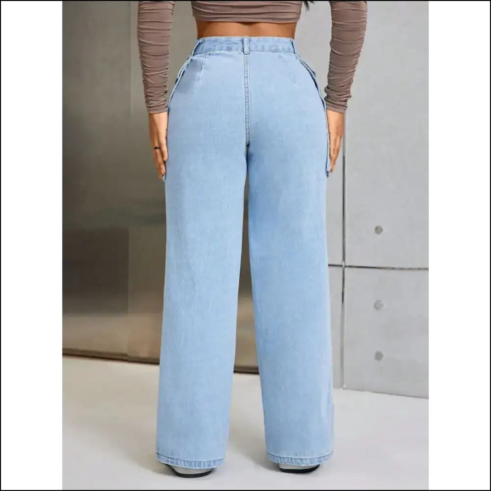 Wide Leg Jeans: Because who Needs a Date when you have Pockets? 😂👖 - Jeans on Sale Worldwide Shipping