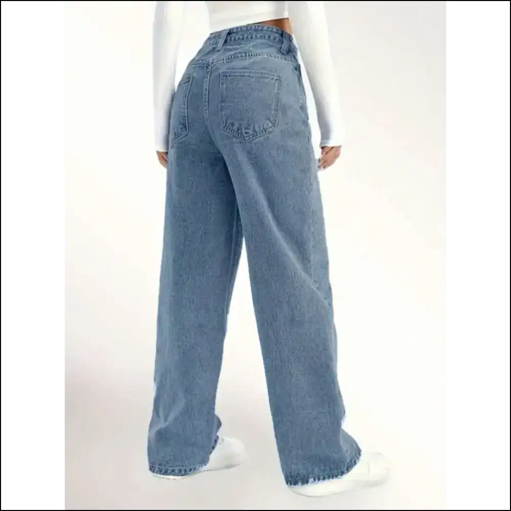 Wide Leg Jeans: Because your Legs Deserve a Little Distressed Drama! 😏✨ - Jeans on Sale Worldwide Shipping