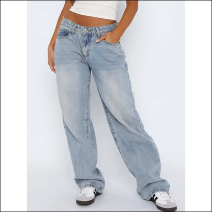 Wide Leg Jeans: Embrace your Inner Fashionista with Pockets of Perfection - Light Blue / s - Jeans on Sale Worldwide Shipping