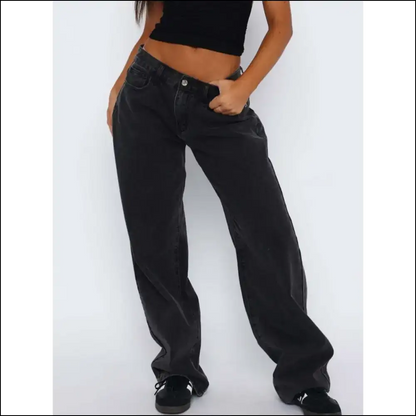 Wide Leg Jeans: Embrace your Inner Fashionista with Pockets of Perfection - Black / s - Jeans on Sale Worldwide Shipping
