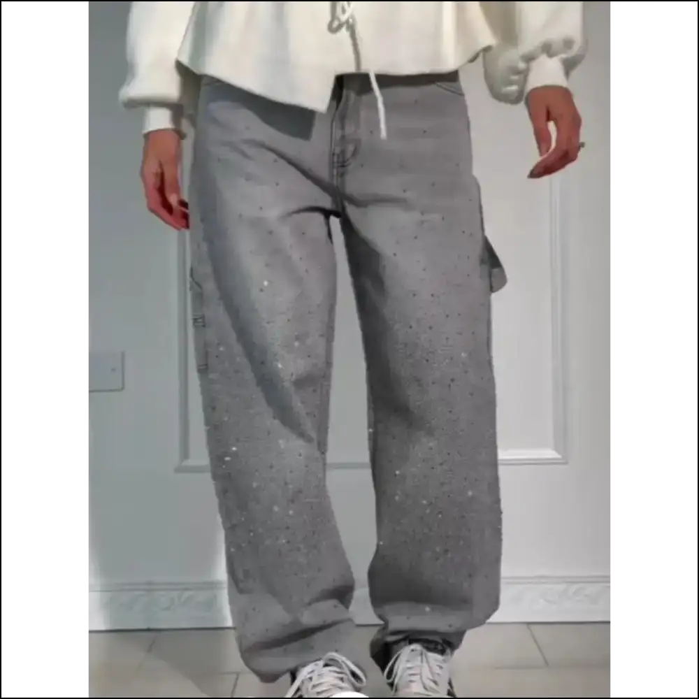 Wide Leg Jeans: Great for Strutting & Avoiding the Gym! 💃✨ Needful Things - Gray / l - Jeans on Sale Worldwide Shipping