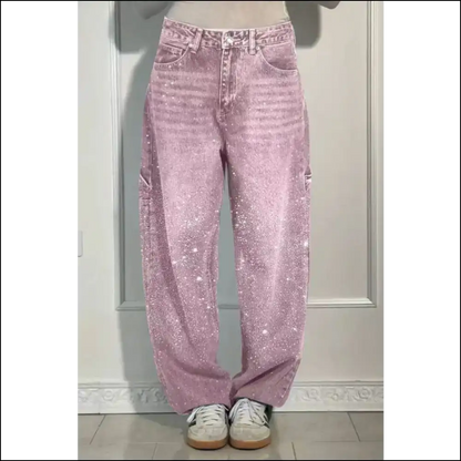 Wide Leg Jeans: Great for Strutting & Avoiding the Gym! 💃✨ Needful Things - Dusty Pink / Xs - Jeans on Sale Worldwide Shipping