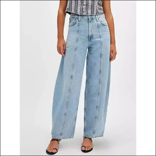 Wide Leg Jeans that Make you Feel Like a Fashionista Without the Pain! 😜✨ - Light Blue / s - on Sale Worldwide Shipping