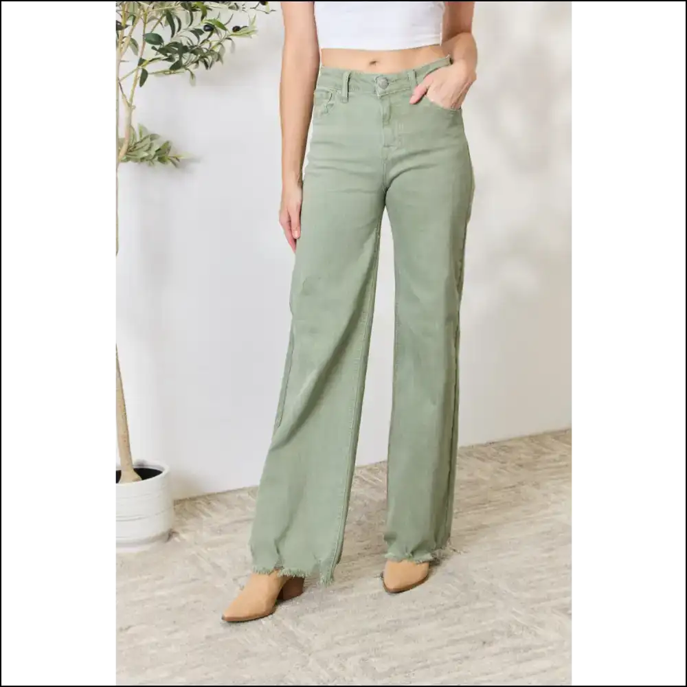 Wide-leg Jeans That’ll Make your Ex Wish they Hadn’t Texted you 😏✨ - Sage / 7 - on Sale Worldwide Shipping