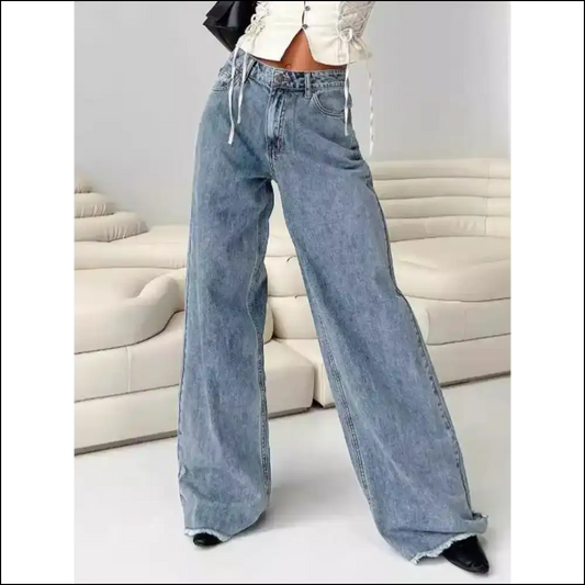 Wide Leg Jeans: Unleash your Inner Boss and Pocket Confidence! 😎✨ - Ashleigh Blue / s - Jeans on Sale Worldwide Shipping