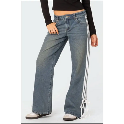 Wide Leg Jeans: where Stripes Meet Chic & my Closet’s New Best Friend 😂💃 - Jeans on Sale Worldwide Shipping