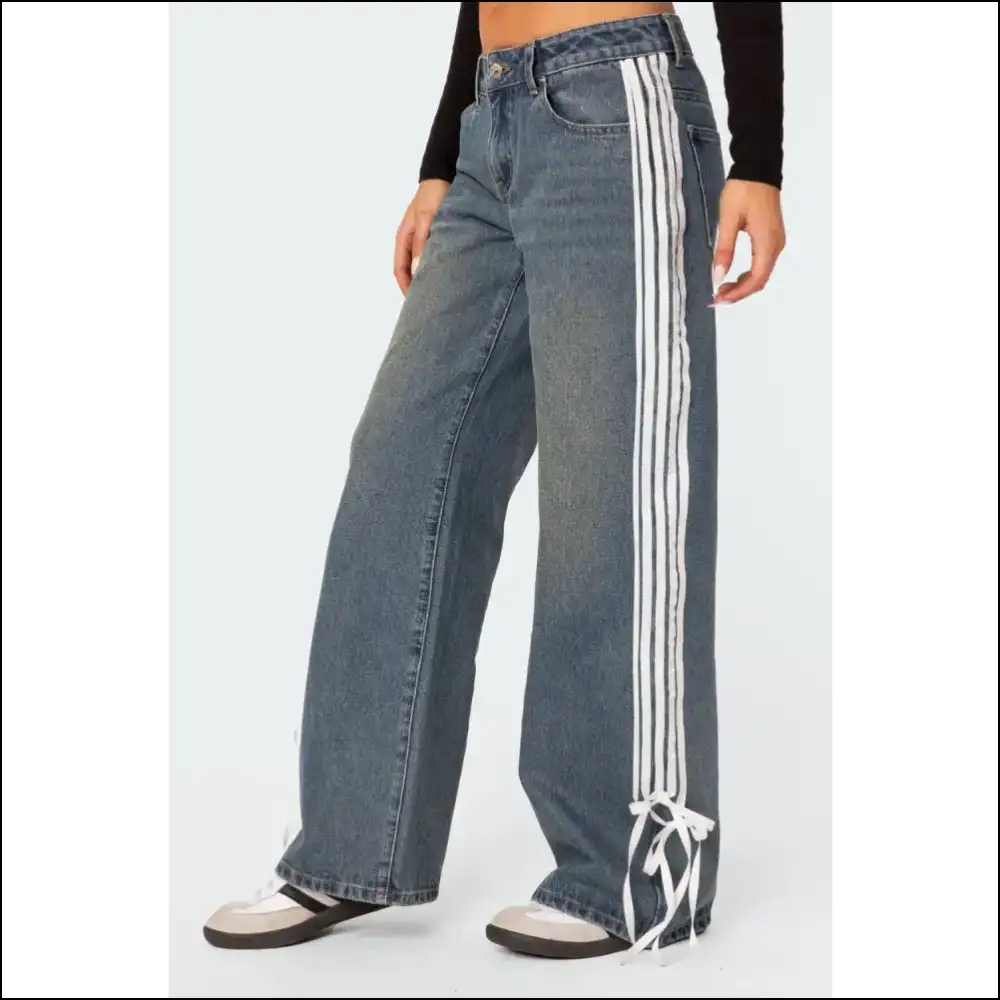 Wide Leg Jeans: where Stripes Meet Chic & my Closet’s New Best Friend 😂💃 - Jeans on Sale Worldwide Shipping