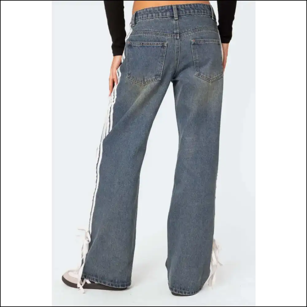 Wide Leg Jeans: where Stripes Meet Chic & my Closet’s New Best Friend 😂💃 - Jeans on Sale Worldwide Shipping