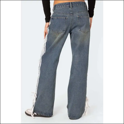 Wide Leg Jeans: where Stripes Meet Chic & my Closet’s New Best Friend 😂💃 - Jeans on Sale Worldwide Shipping
