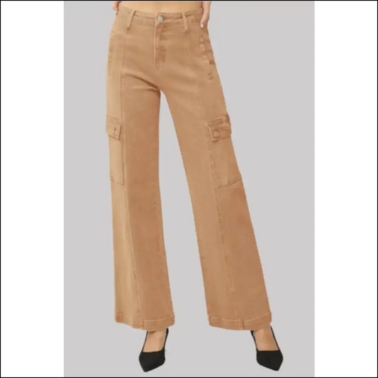 Wide Leg Magic: Risen High Rise Jeans for Sass & Class with Needful Things! 😜✨ - Sand / 3xl - on Sale Worldwide Shipping