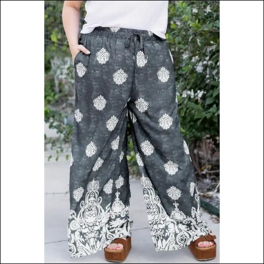 Wide Leg Pants: Black Bohemian Bliss for Fabulous Curves! Needful Things 😜 - 1x - Pants on Sale Worldwide Shipping