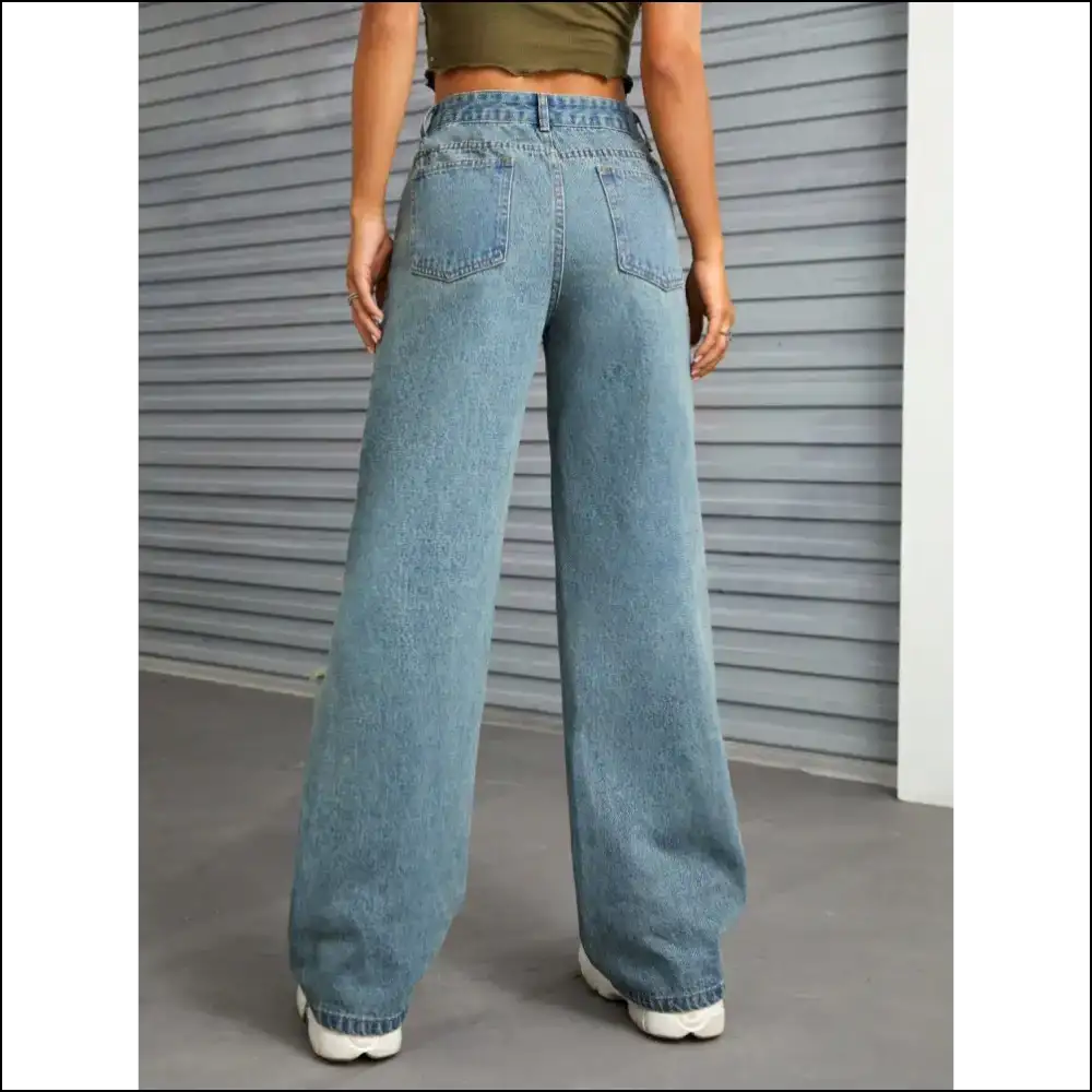 Wide Leg Shenanigans: where Distressed Meets Fabulous with Needful Things ?👖 - Jeans on Sale Worldwide Shipping