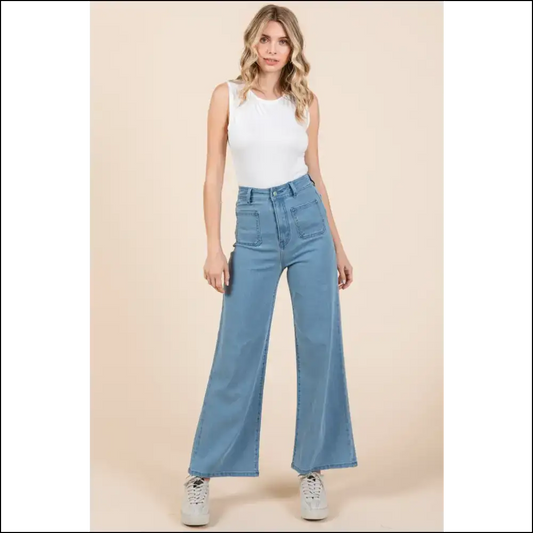 Wide Leg Wonders: High Waist Jeans to Lift your Spirits and Booty! - Light / s - on Sale Worldwide Shipping
