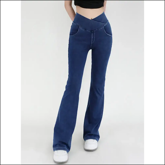 Wide Waistband Bootcut Jeans: Unleash your Inner Trendy Potato! - Dark / Xl - Jeans on Sale Worldwide Shipping
