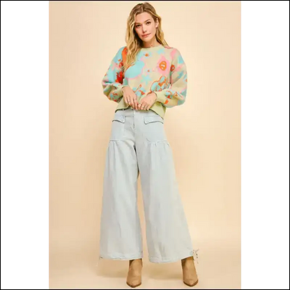 Wiggle in and Own it with Davi & Dani’s Drawstring Hem Wide Leg Jeans 👖✨ - on Sale Worldwide Shipping