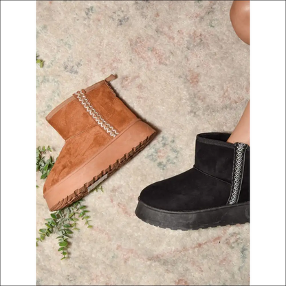 Wild Diva Edgy Round Toe Platform Boots - on Sale Worldwide Shipping