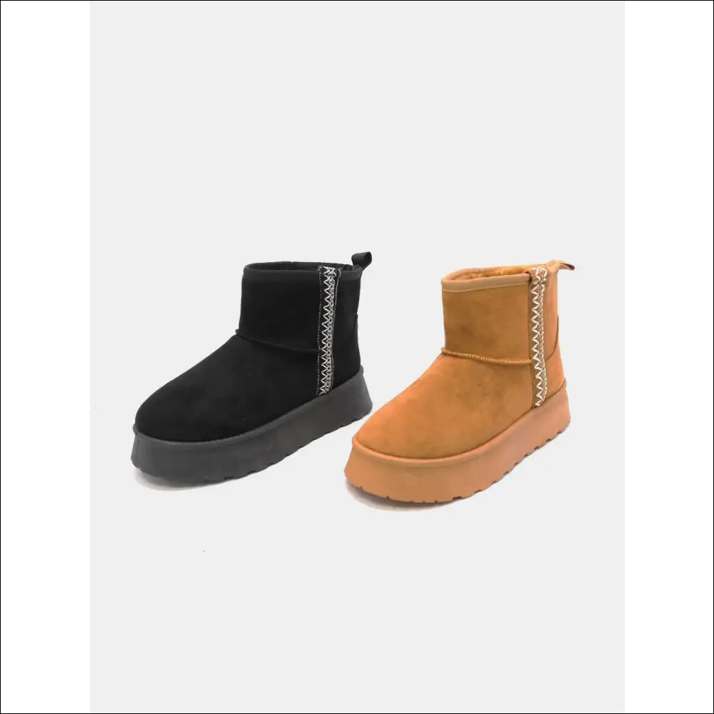 Wild Diva Edgy Round Toe Platform Boots - on Sale Worldwide Shipping