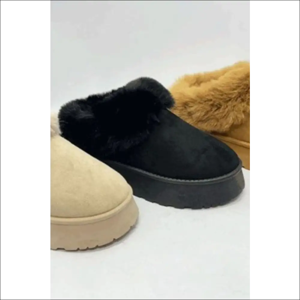 Wild Diva Faux-fur Platform Slip-on Booties - Boots on Sale Worldwide Shipping