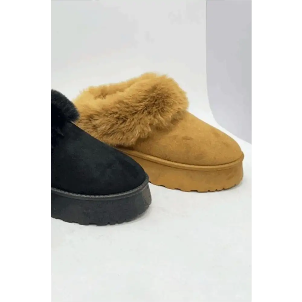 Wild Diva Faux-fur Platform Slip-on Booties - Boots on Sale Worldwide Shipping