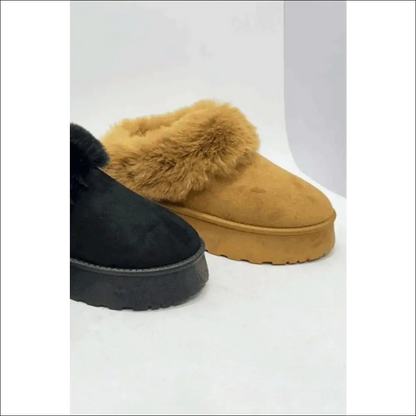 Wild Diva Faux-fur Platform Slip-on Booties - Boots on Sale Worldwide Shipping
