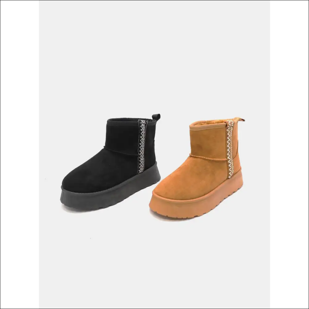 Wild Diva Trendy Round Toe Platform Boots - on Sale Worldwide Shipping