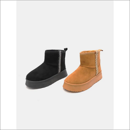 Wild Diva Trendy Round Toe Platform Boots - on Sale Worldwide Shipping