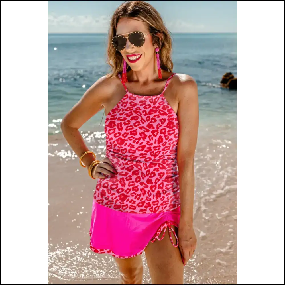 Wild Rose Leopard Tankini: Roar in Babes! 🌹🐆 Needful Things - Tankinis Bikini Sets on Sale Worldwide Shipping