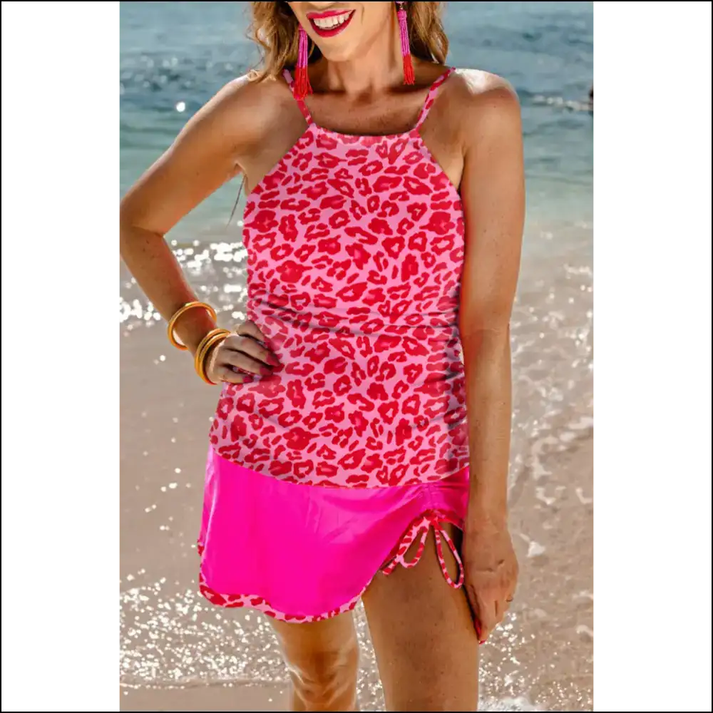 Wild Rose Leopard Tankini: Roar in Babes! 🌹🐆 Needful Things - s - Tankinis Bikini Sets on Sale Worldwide Shipping