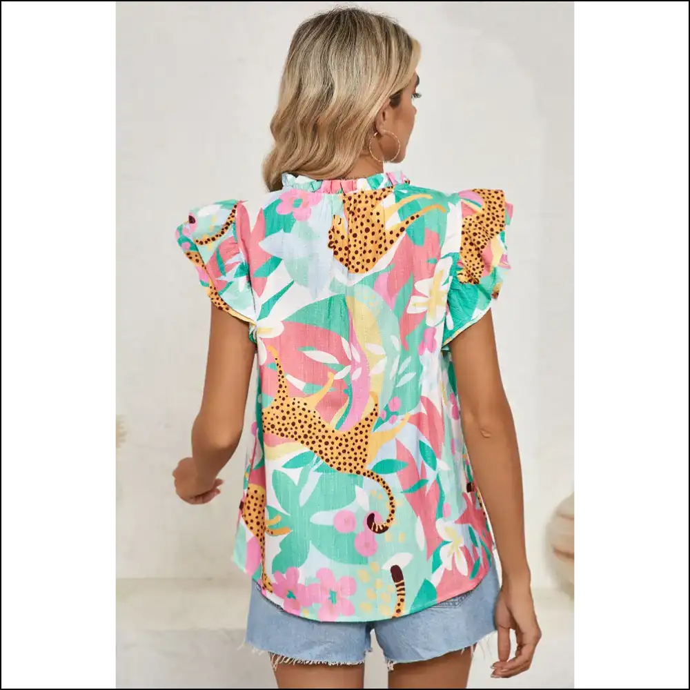 Wildly Chic Green Split Neck Blouse Goddess Alert - Blouses on Sale Worldwide Shipping