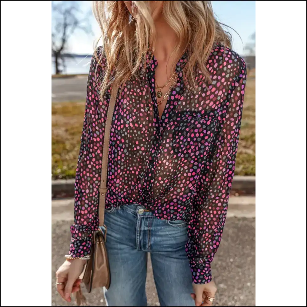 Wine Not? Grape Polka Dot Shirt from Needful Things 🍇 - Blouses on Sale Worldwide Shipping