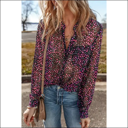 Wine Not? Grape Polka Dot Shirt from Needful Things 🍇 - Blouses on Sale Worldwide Shipping