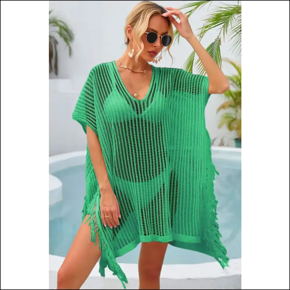 Wings Fringe Trim: Because Every Angel Deserves a Spotlight Moment 😇✨ - Green / one Size - Cover-ups Swimwear on Sale Worldwide Shipping