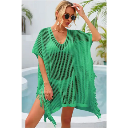 Wings Fringe Trim: Because Every Angel Deserves a Spotlight Moment 😇✨ - Green / one Size - Cover-ups Swimwear on Sale Worldwide Shipping