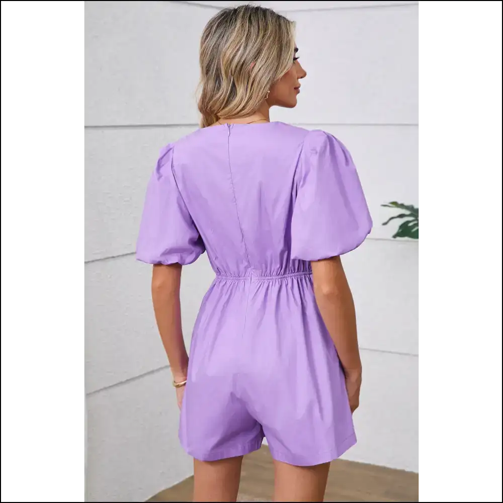 Wisteria Bow Puff Sleeve High Waist Romper: Needful Things 😜 - Rompers Jumpsuits & on Sale Worldwide Shipping