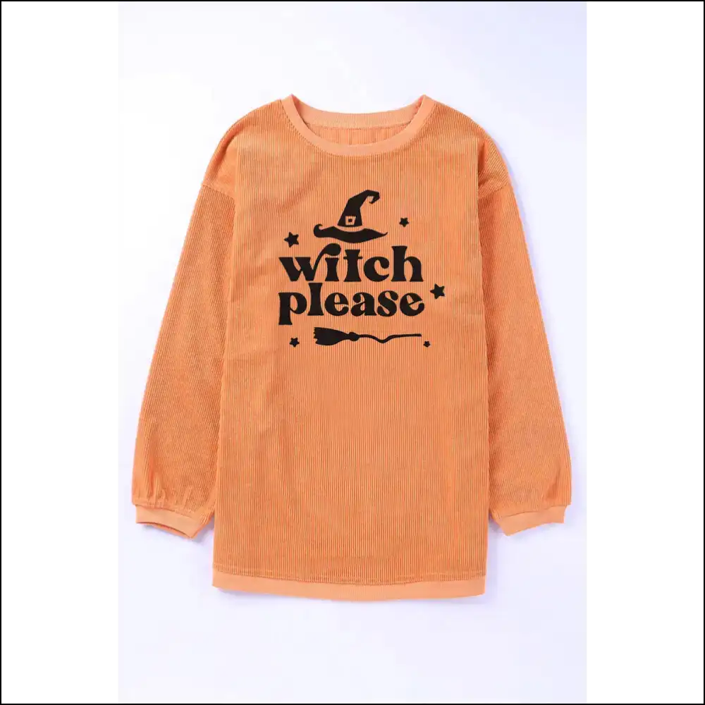 Witch Please Graphic Dropped Shoulder Sweatshirt - Sweatshirts & Hoodies on Sale Worldwide Shipping