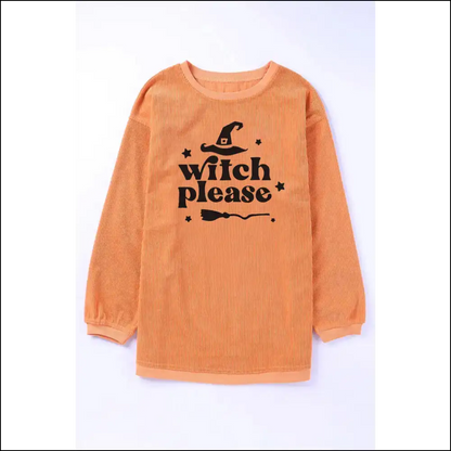 Witch Please Graphic Dropped Shoulder Sweatshirt - Sweatshirts & Hoodies on Sale Worldwide Shipping