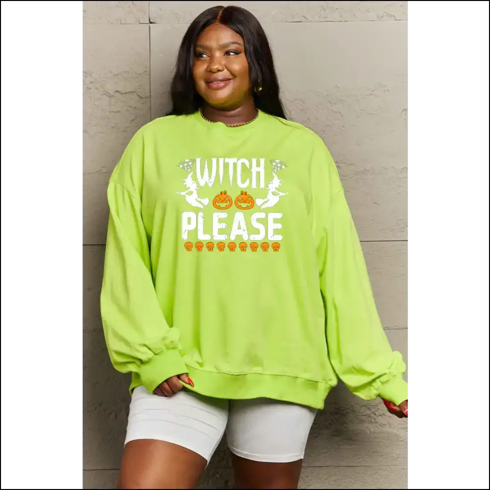 Witch Please Graphic Sweatshirt - Embrace your Inner Magic! - Lemon / s - Sweatshirts & Hoodies on Sale Worldwide Shipping