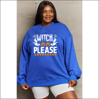 Witch Please Graphic Sweatshirt - Embrace your Inner Magic! - Royal Blue / l - Sweatshirts & Hoodies on Sale Worldwide Shipping