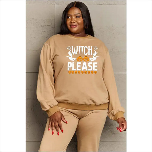 Witch Please Graphic Sweatshirt - Embrace your Inner Magic! - Tan / m - Sweatshirts & Hoodies on Sale Worldwide Shipping