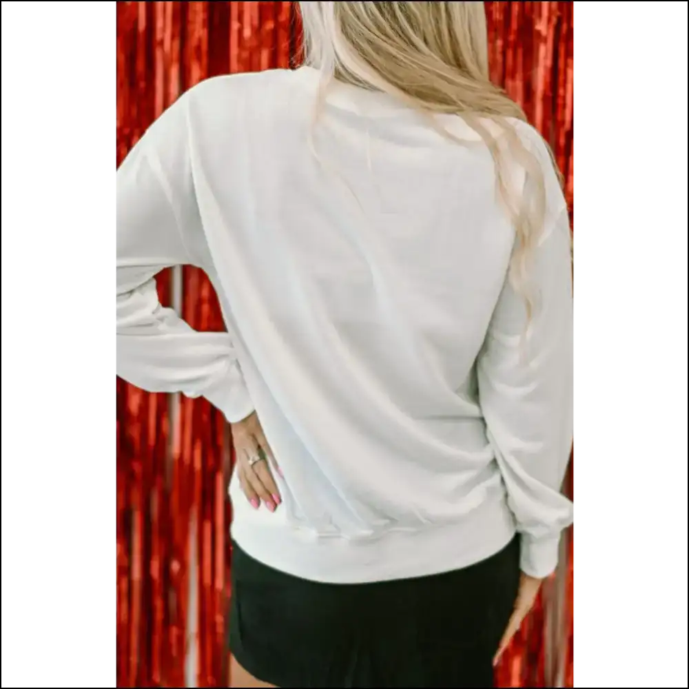 Xoxo Glitter Round Neck Sweatshirt: Cozy Love in Sparkly Disguise 😂✨ - Sweatshirts & Hoodies on Sale Worldwide Shipping