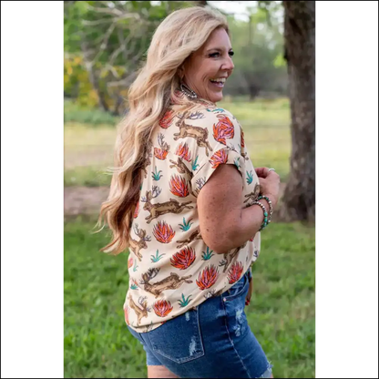 Yeehaw I’m Big & Western Pattern Print! 🤠 Size Freedom at Needful Things! - Plus Tops on Sale Worldwide Shipping