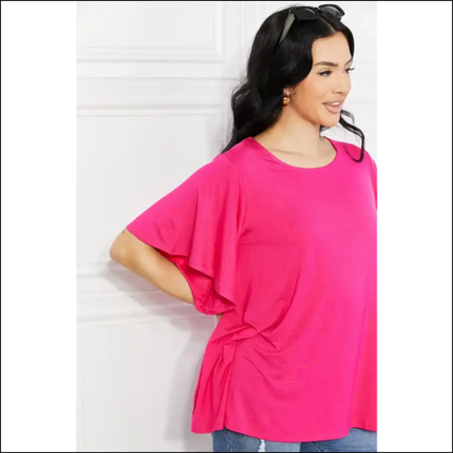 Yelete More than Words Flutter Sleeve Top - Blouses on Sale Worldwide Shipping