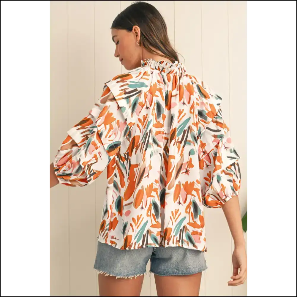 Yellow Abstract Print: Dress Like you Own the Place (even if Don’t) 😜 - Blouses on Sale Worldwide Shipping