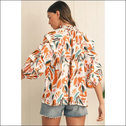 Yellow Abstract Print: Dress Like you Own the Place (even if Don’t) 😜 - Blouses on Sale Worldwide Shipping