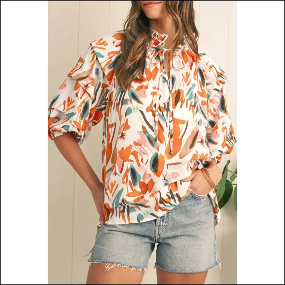 Yellow Abstract Print: Dress Like you Own the Place (even if Don’t) 😜 - s - Blouses on Sale Worldwide Shipping