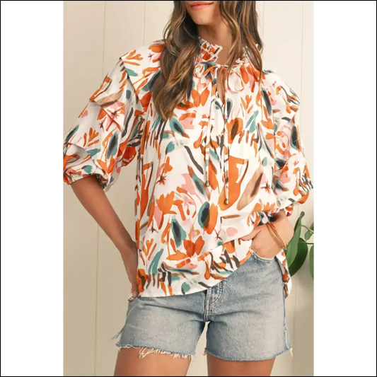 Yellow Abstract Print: Dress Like you Own the Place (even if Don’t) 😜 - s - Blouses on Sale Worldwide Shipping