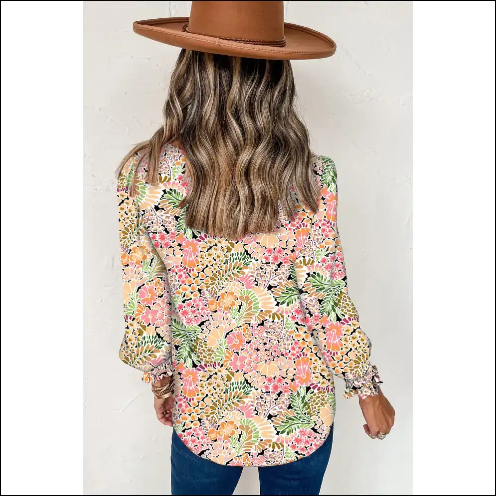 Yellow Floral Print Blouse Unleash your Inner Bee - Blouses on Sale Worldwide Shipping